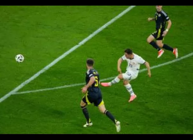 Shaqiri scores amazing goal in Switzerland's tie with Scotland at Euro 2024.