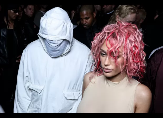 Bianca Censori flaunts revealing outfit in Paris with husband Kanye West.