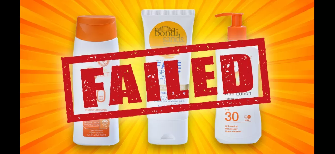 Three popular sunscreen companies do not meet safety standards in yearly tests.