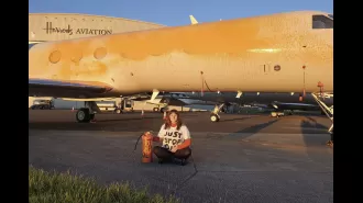 Climate protesters aimed at Taylor Swift's plane, but she wasn't on it.