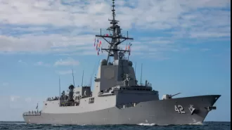 Australia sends out formidable battleship to gauge China ties.