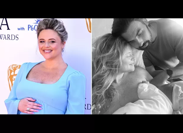 Actress Emily Atack has given birth to her first child with partner Alistair Garner and announces the baby's adorable name.