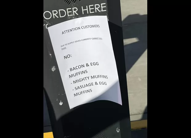 McDonald's denies claims that a lack of eggs is affecting its breakfast offerings.