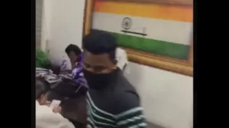 Sarat Pattanayak, OPCC president, was attacked with ink in Odisha.