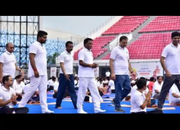 Odisha's chief minister leads the state's celebration of the 10th International Yoga Day.