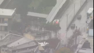 Sydney train passengers evacuated due to fire.