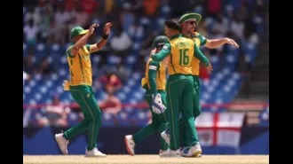 South Africa remains undefeated in the T20 World Cup with a 7-run victory over England.