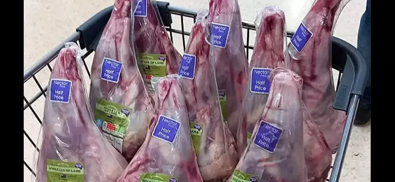 A buyer is criticized for excessive purchasing of discounted lamb, getting nine legs for just £36.