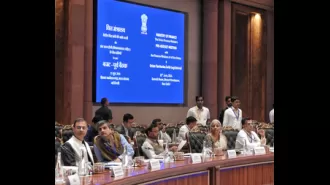 Finance Minister Sitharaman meets with state finance ministers prior to the budget announcement.