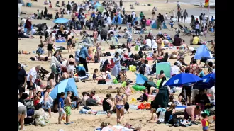 When will the UK's first summer heatwave be interrupted by thunderstorms?