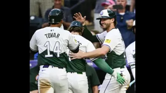 The Rockies win with a walk-off walk, beating the Nationals in a comeback.