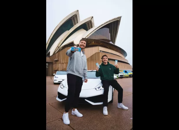 Popular YouTuber MrBeast makes his inaugural trip to Australia.