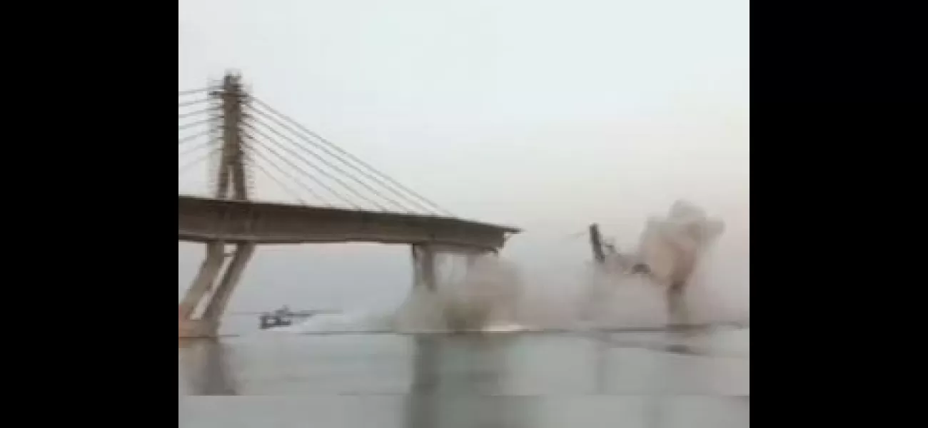 Bridge in Bihar's Motihari collapses during construction, third collapse in a week.