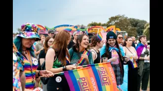 A quiet island near France becomes vibrant during Pride celebrations.