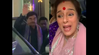 Shatrughan and Poonam Sinha head to Sonakshi and Zaheer's wedding.