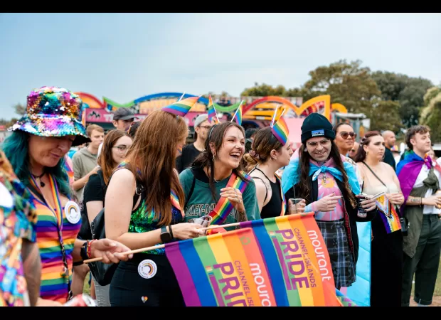 A quiet island near France becomes vibrant during Pride celebrations.