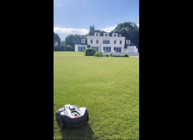 Fans of Mark Wright are surprised by the small size of his lawnmower considering the large size of his mansion garden.