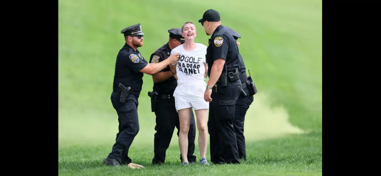 Activists disrupt golf tournament with smoke bombs to raise awareness about climate change.