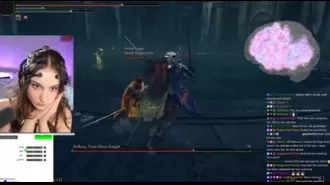 Streamer uses mental prowess to defeat challenging bosses in Elden Ring video game.