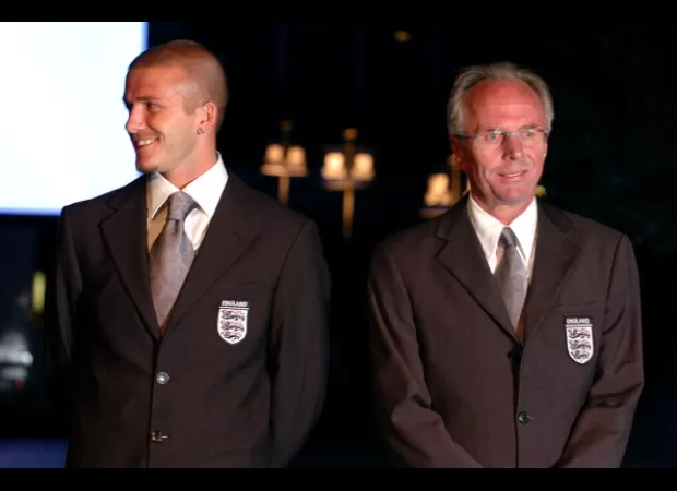 Beckham visits ex-boss Eriksson, heartwarming reunion.