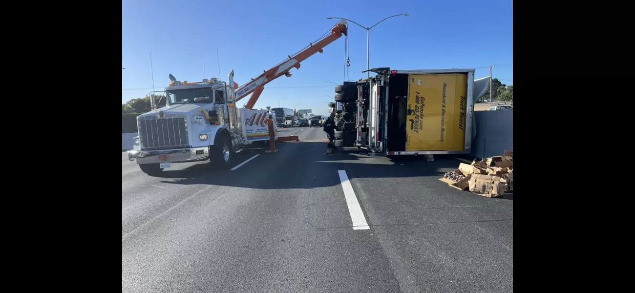 A truck filled with 7.2 tons of avocados crashes on US highway.