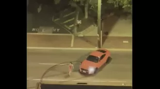 A woman with two kids escapes prison after going on a destructive rampage in a bar on Valentine's Day.