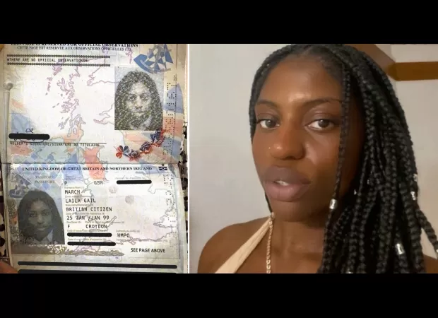 A woman was refused entry on a Tui flight due to a small flaw on her passport.