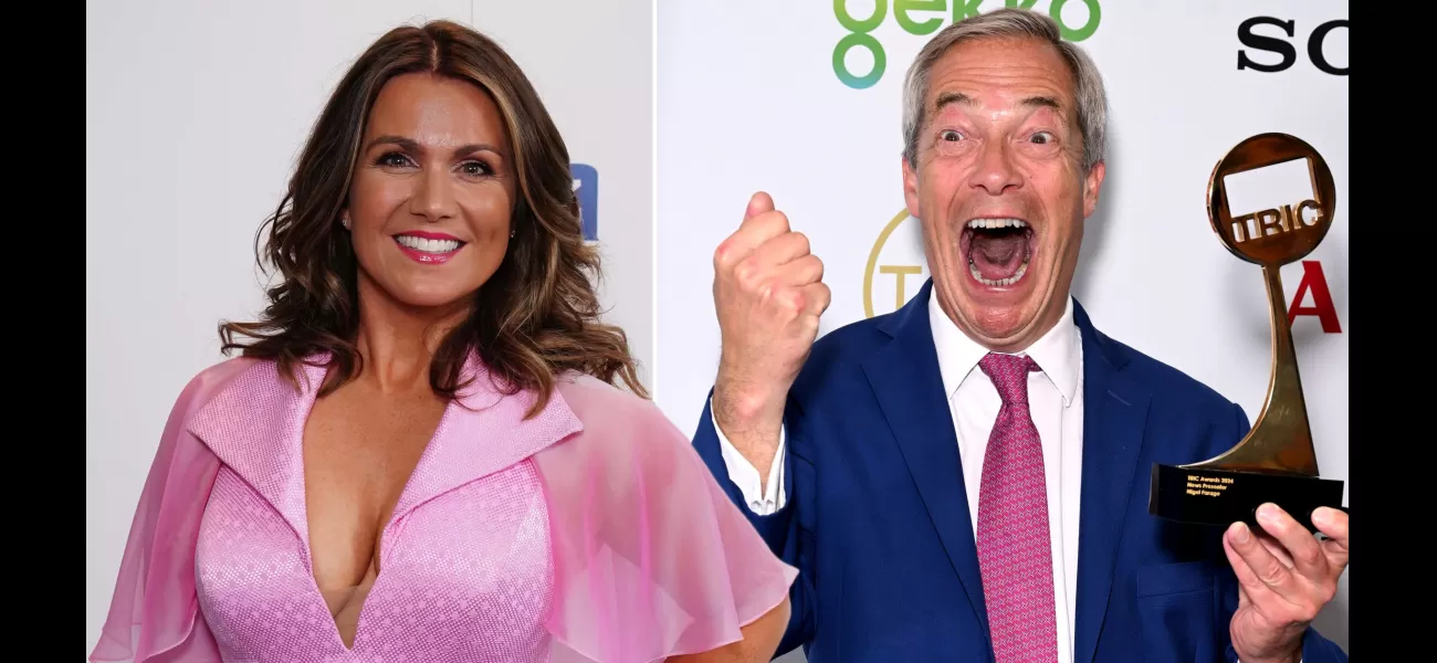 Susanna Reid takes a subtle jab at Nigel Farage after he wins a TV award ahead of her.