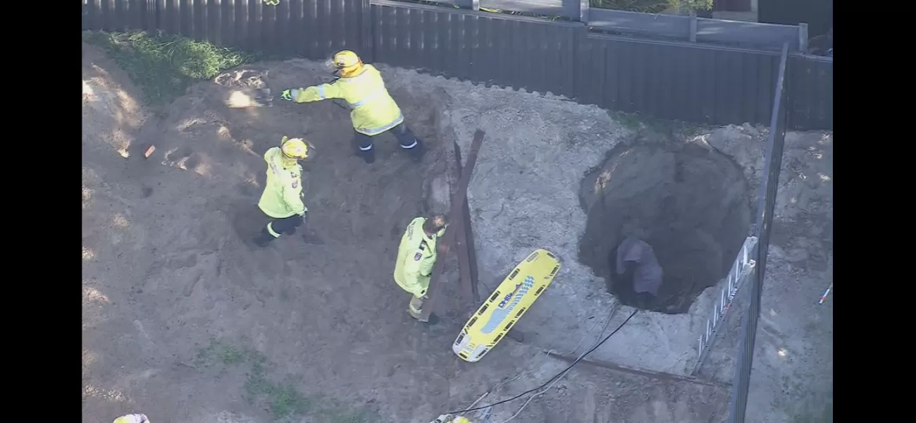Man saved from Perth backyard hole after hours of being stuck in dramatic rescue attempt.