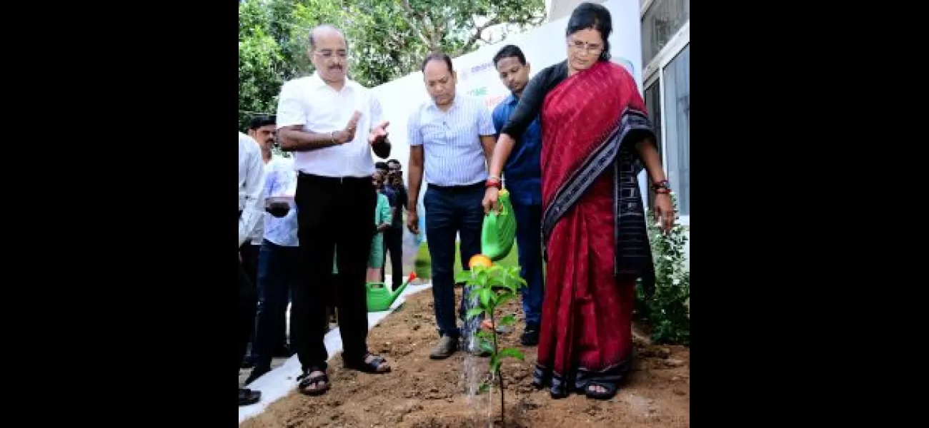 Parida, Deputy CM, plants tree at Tourism department.