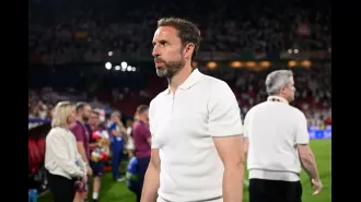 Fans express dissatisfaction with England coach Gareth Southgate after team's tie with Slovenia in Euro 2024, throwing cups and booing.