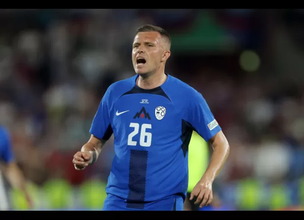 Slovenian player shares heartwarming moment with English teammate during Euro 2024 draw.