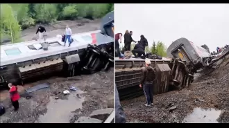 Fatal accident as tourist train derails and plunges into river, claiming two lives.
