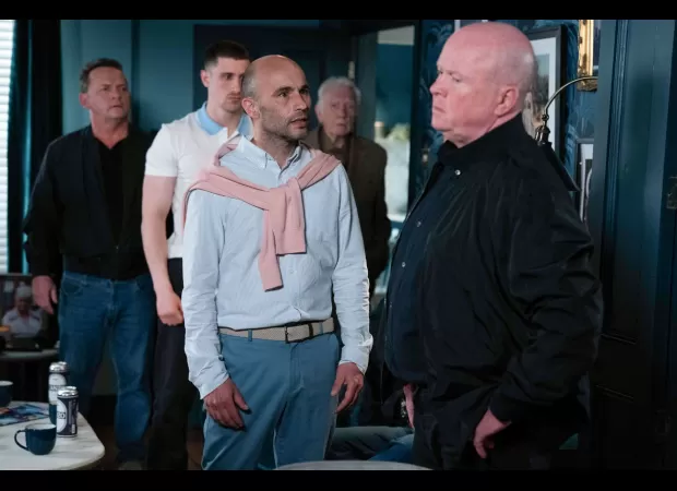 Phil and Teddy Mitchell engage in a fiery confrontation in EastEnders.