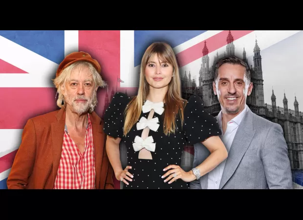 Celebrities' voting preferences for UK's general election.
