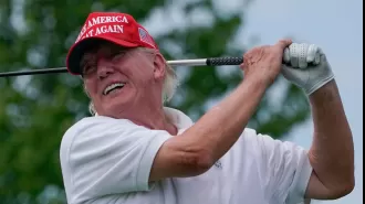 Biden and Trump argue about golf, with Biden mentioning that he has seen Trump's swing, leading to a descent into farce.
