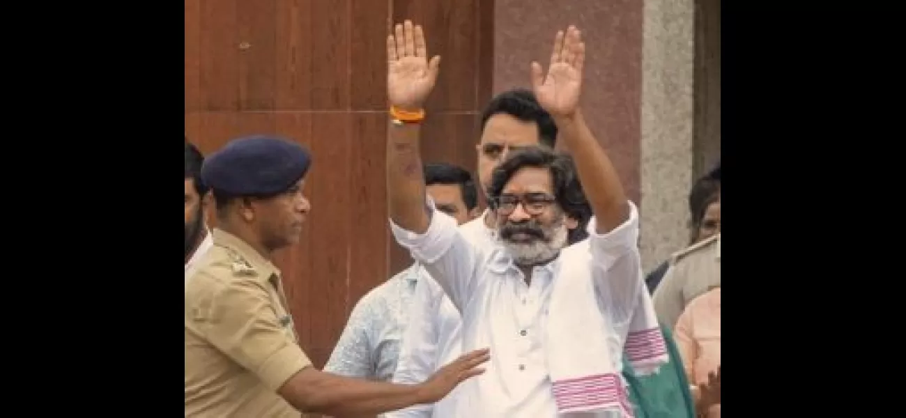 Former Jharkhand CM Hemant Soren freed from prison after being granted bail by HC in money laundering case.