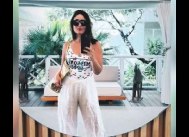 Bollywood actress Kareena Kapoor Khan posts a picture of herself in an all-white outfit, calling it her 