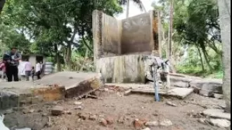 A student died in Balasore school when a water tank fell down.
