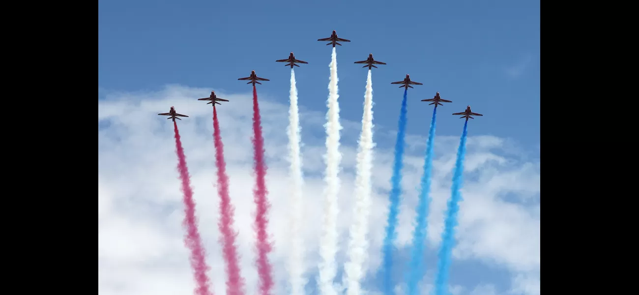 Red Arrows flight path and schedule for Armed Forces Day can be found on a map.