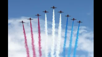 Red Arrows flight path and schedule for Armed Forces Day can be found on a map.