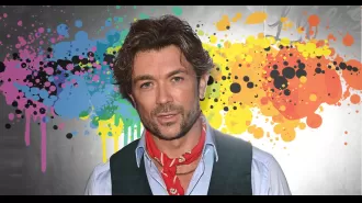 Actor Emrhys Cooper struggled with his homosexuality and self-destructive behavior before finding happiness in his identity.