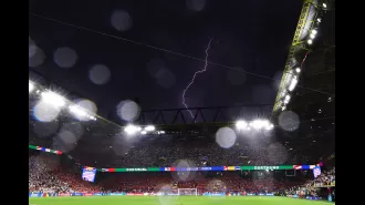 Germany and Denmark soccer match halted due to severe storm during Euro 2024.