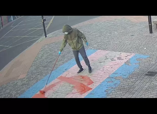 Police investigating vandalism of Pride flag release photo of suspect