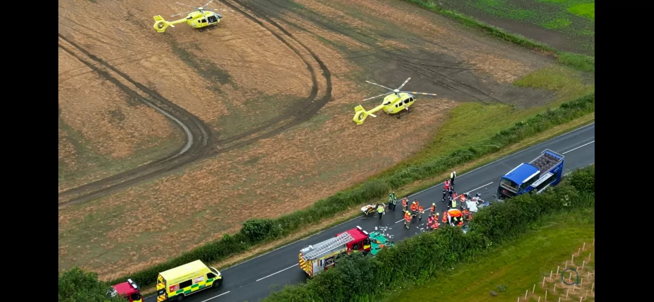 Tesla accident results in fatality and injuries among five individuals when the car collides with a double-decker bus.