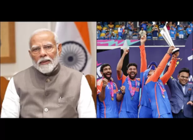 PM Modi praises Indian cricket team and its players Rohit Sharma, Virat Kohli, and Rahul Dravid during a conversation ahead of the T20 World Cup.
