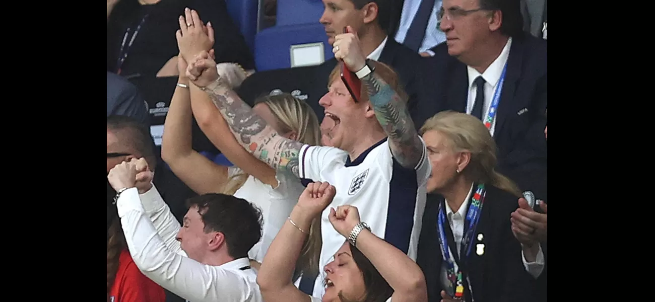 Ed Sheeran ecstatic over England's surprise victory against Slovakia, advancing them to Euro 2024 quarter-finals.