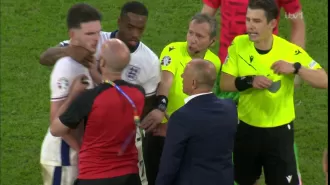 Slovakia coach criticizes England's use of Declan Rice and comments on ongoing controversy.
