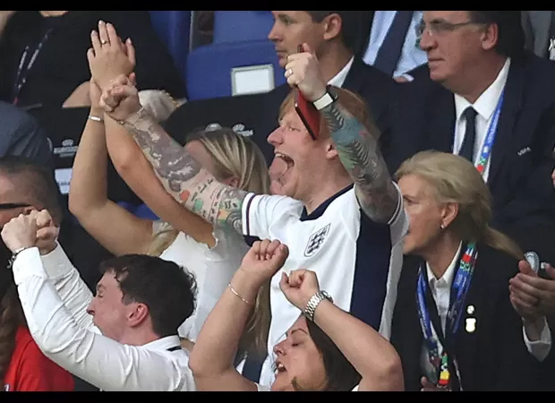Ed Sheeran ecstatic over England's surprise victory against Slovakia, advancing them to Euro 2024 quarter-finals.