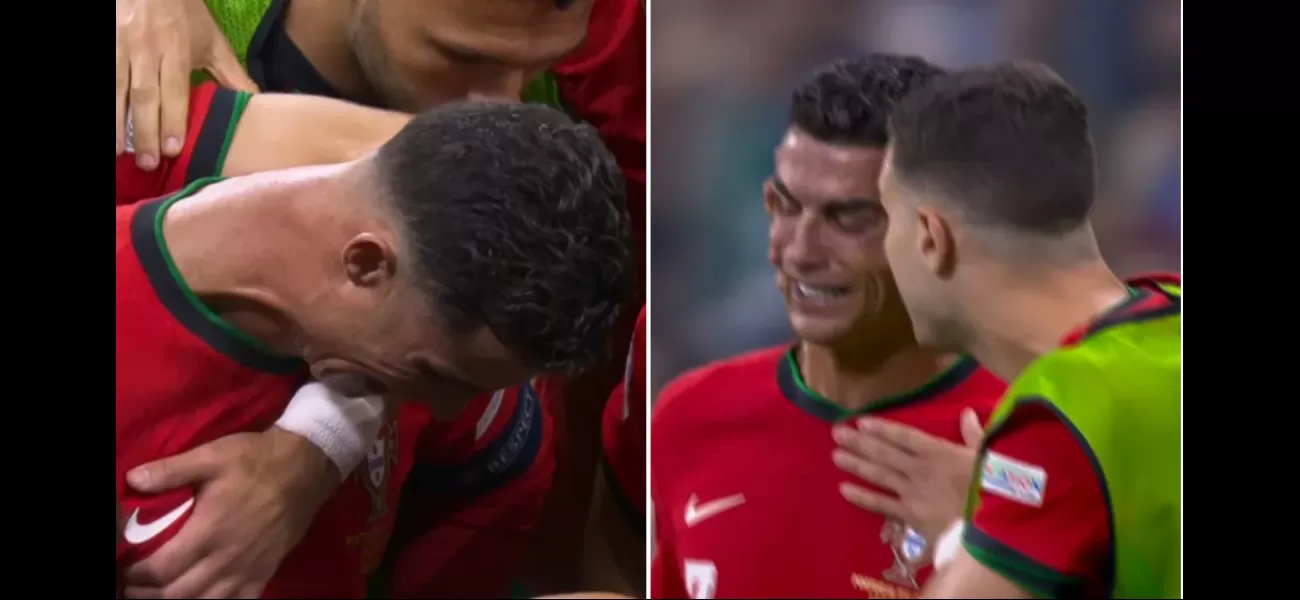 Ronaldo cries after failing penalty for Portugal against Slovenia in Euro 2024.